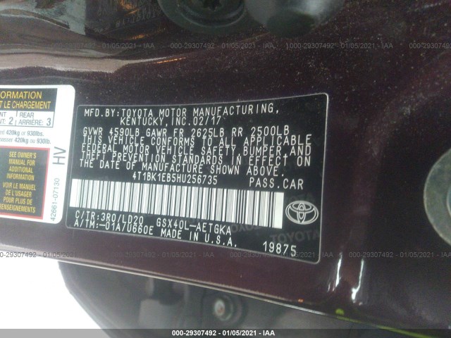 Photo 8 VIN: 4T1BK1EB5HU256735 - TOYOTA AVALON 