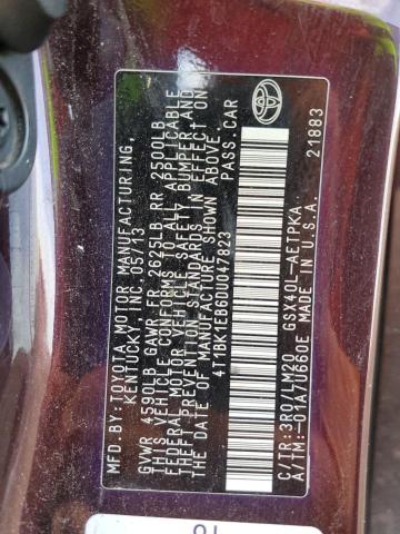 Photo 12 VIN: 4T1BK1EB6DU047823 - TOYOTA AVALON BAS 