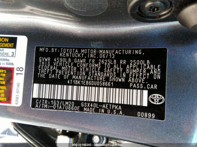 Photo 8 VIN: 4T1BK1EB6DU058661 - TOYOTA AVALON 