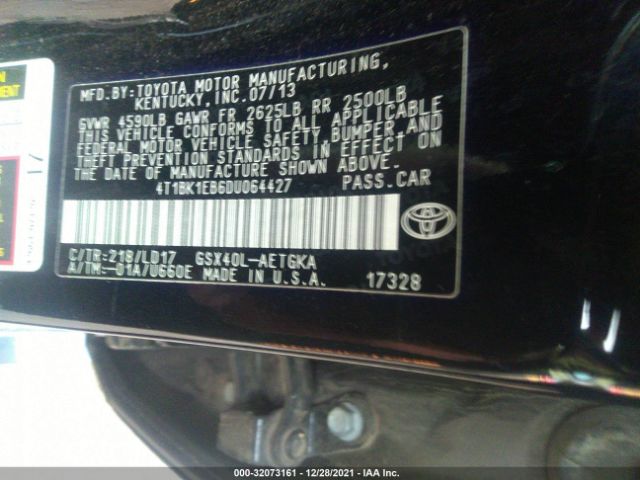 Photo 8 VIN: 4T1BK1EB6DU064427 - TOYOTA AVALON 