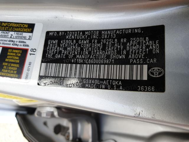 Photo 9 VIN: 4T1BK1EB6DU069871 - TOYOTA AVALON BAS 