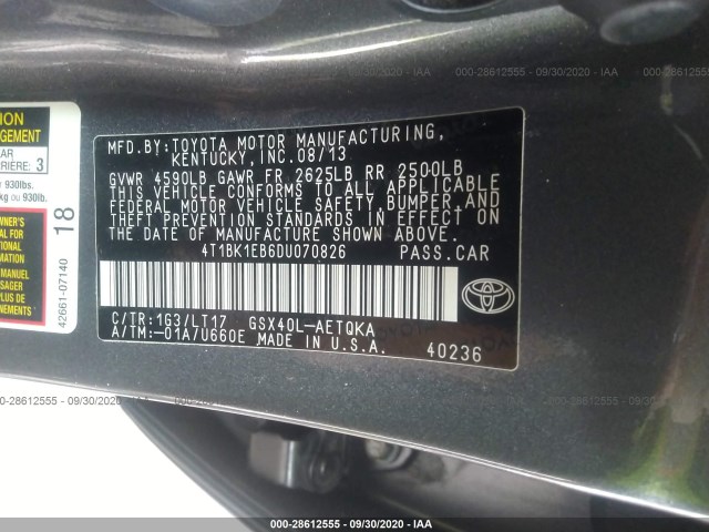 Photo 8 VIN: 4T1BK1EB6DU070826 - TOYOTA AVALON 