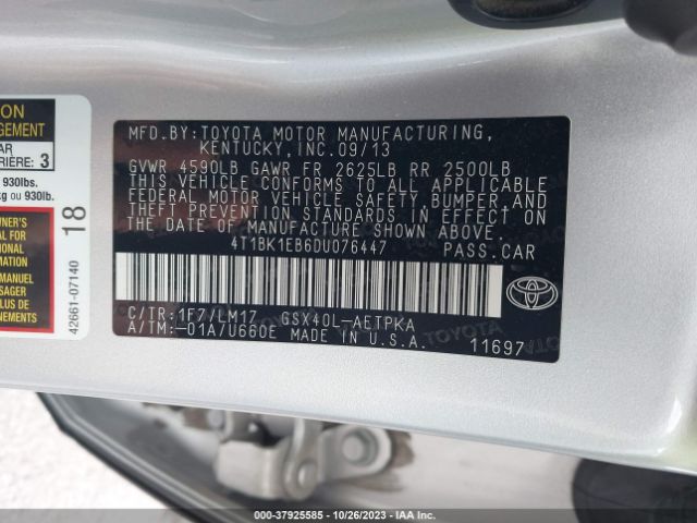 Photo 8 VIN: 4T1BK1EB6DU076447 - TOYOTA AVALON 