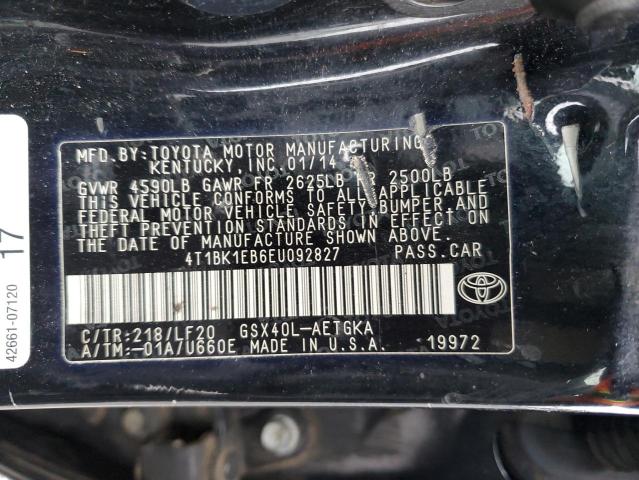 Photo 11 VIN: 4T1BK1EB6EU092827 - TOYOTA AVALON BAS 