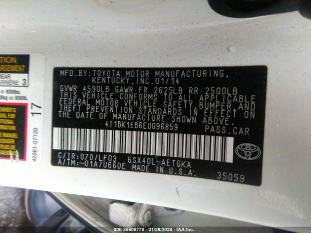 Photo 8 VIN: 4T1BK1EB6EU096859 - TOYOTA AVALON 