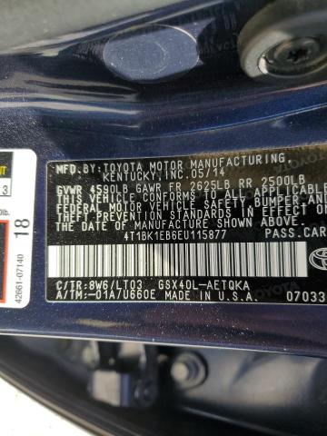 Photo 11 VIN: 4T1BK1EB6EU115877 - TOYOTA AVALON BAS 