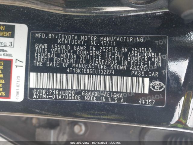 Photo 8 VIN: 4T1BK1EB6EU132274 - TOYOTA AVALON 