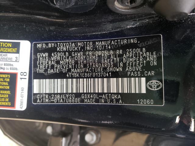 Photo 9 VIN: 4T1BK1EB6FU137041 - TOYOTA AVALON XLE 