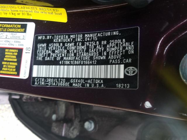 Photo 9 VIN: 4T1BK1EB6FU166412 - TOYOTA AVALON XLE 