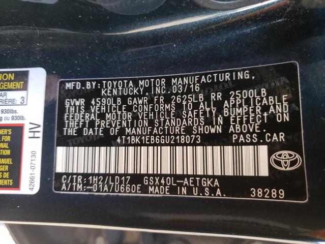 Photo 9 VIN: 4T1BK1EB6GU218073 - TOYOTA AVALON XLE 