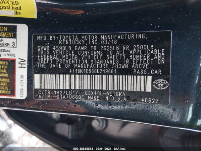 Photo 8 VIN: 4T1BK1EB6GU219661 - TOYOTA AVALON 