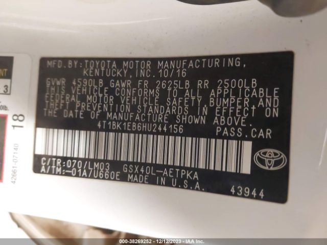 Photo 8 VIN: 4T1BK1EB6HU244156 - TOYOTA AVALON 