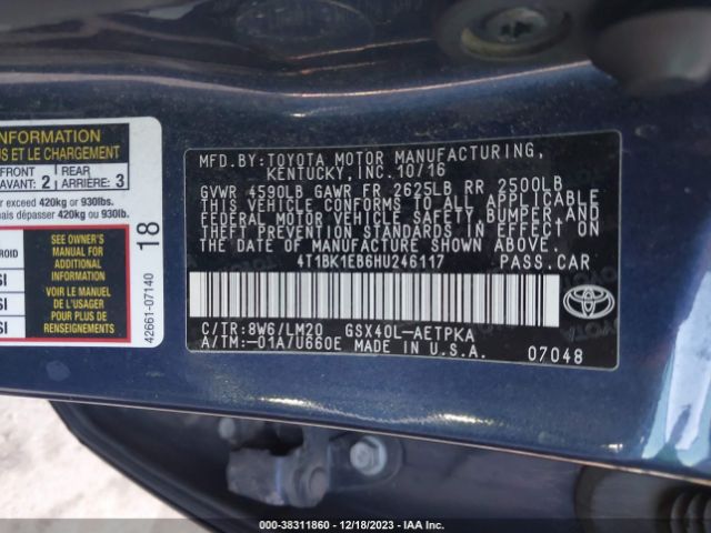 Photo 8 VIN: 4T1BK1EB6HU246117 - TOYOTA AVALON 