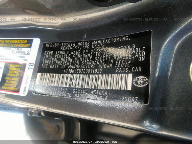 Photo 8 VIN: 4T1BK1EB7DU014829 - TOYOTA AVALON 