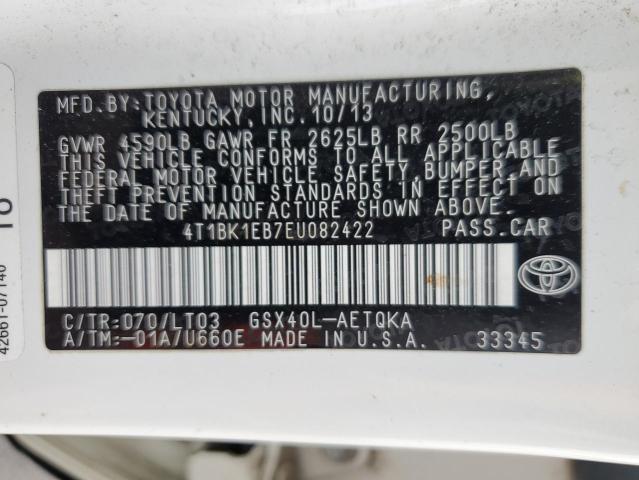 Photo 12 VIN: 4T1BK1EB7EU082422 - TOYOTA AVALON BAS 