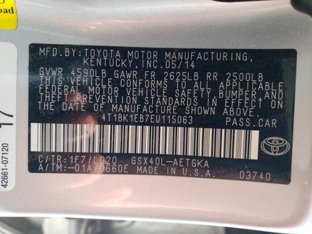 Photo 11 VIN: 4T1BK1EB7EU115063 - TOYOTA AVALON BAS 