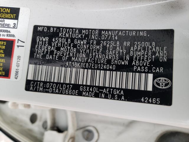 Photo 9 VIN: 4T1BK1EB7EU124040 - TOYOTA AVALON BAS 