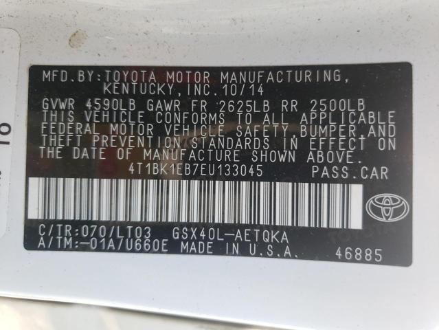 Photo 12 VIN: 4T1BK1EB7EU133045 - TOYOTA AVALON BAS 