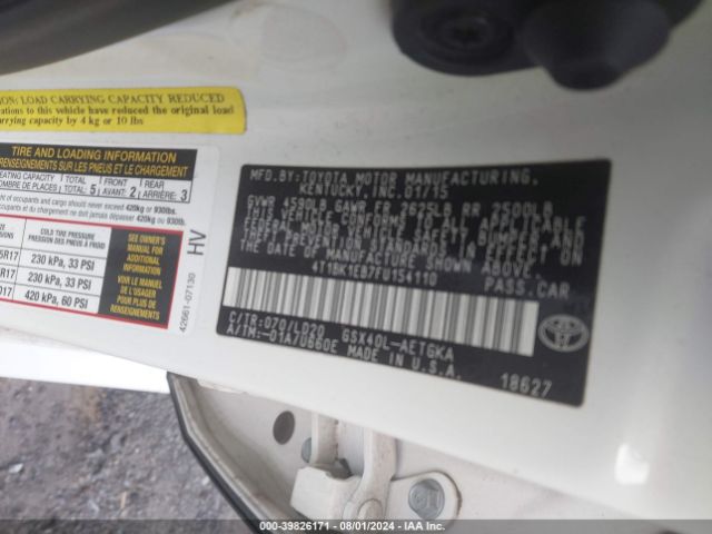 Photo 8 VIN: 4T1BK1EB7FU154110 - TOYOTA AVALON 