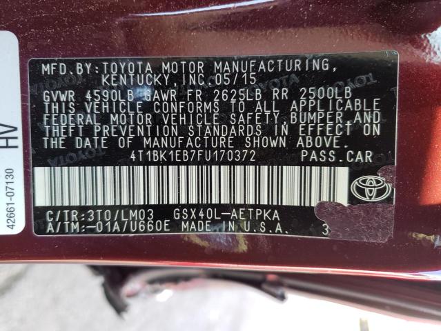 Photo 9 VIN: 4T1BK1EB7FU170372 - TOYOTA AVALON XLE 