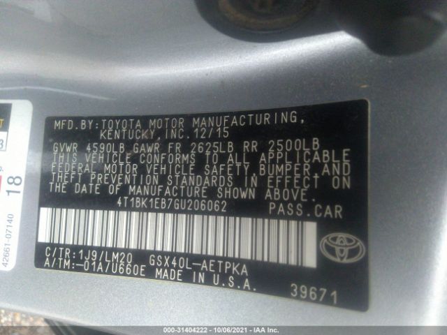 Photo 8 VIN: 4T1BK1EB7GU206062 - TOYOTA AVALON 