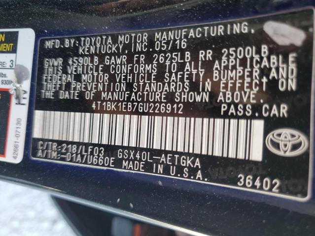 Photo 12 VIN: 4T1BK1EB7GU226912 - TOYOTA AVALON 