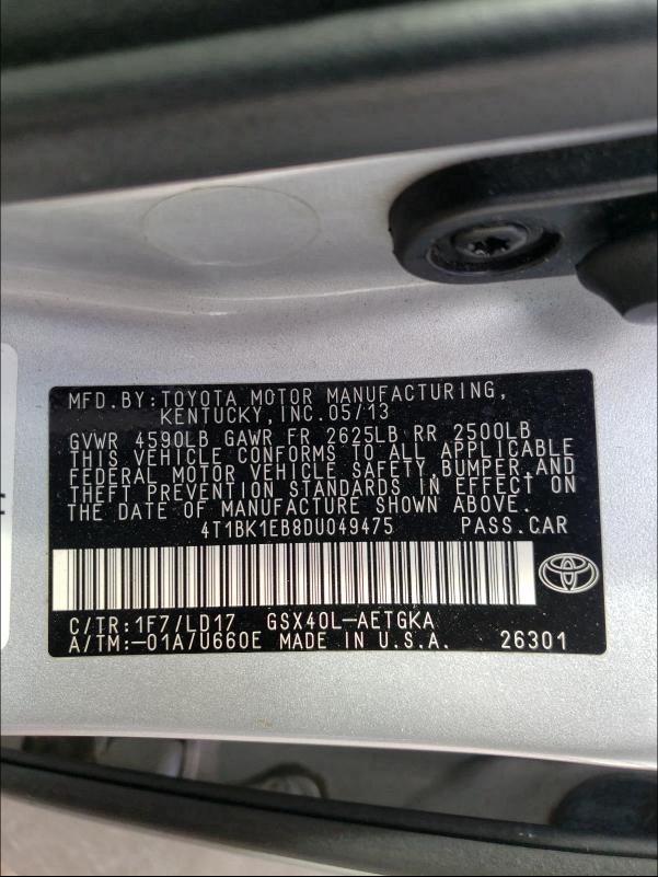 Photo 9 VIN: 4T1BK1EB8DU049475 - TOYOTA AVALON BAS 