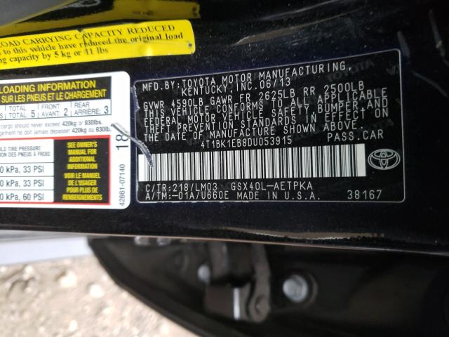 Photo 9 VIN: 4T1BK1EB8DU053915 - TOYOTA AVALON BAS 