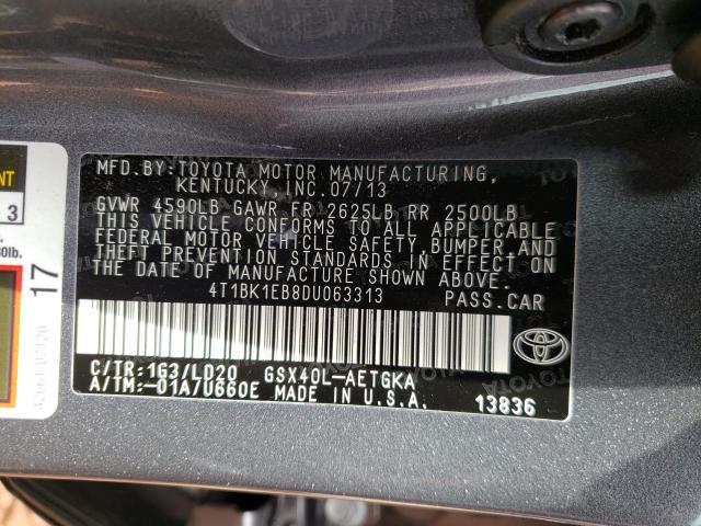 Photo 9 VIN: 4T1BK1EB8DU063313 - TOYOTA AVALON BAS 