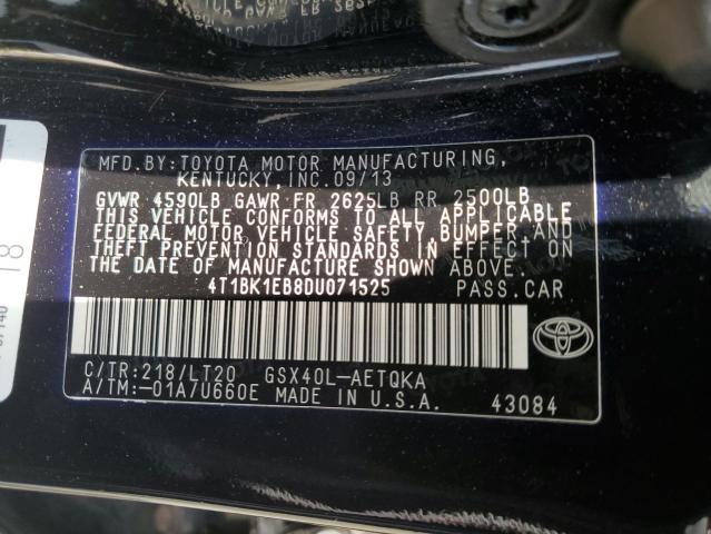 Photo 12 VIN: 4T1BK1EB8DU071525 - TOYOTA AVALON BAS 