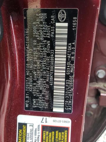 Photo 11 VIN: 4T1BK1EB8EU090433 - TOYOTA AVALON BAS 