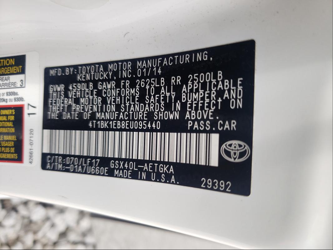 Photo 9 VIN: 4T1BK1EB8EU095440 - TOYOTA AVALON BAS 