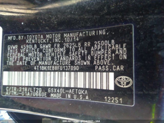 Photo 8 VIN: 4T1BK1EB8FU137090 - TOYOTA AVALON 