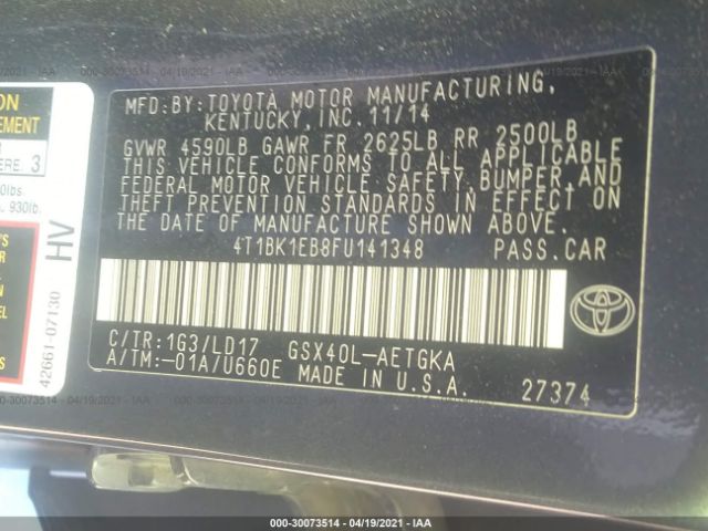 Photo 8 VIN: 4T1BK1EB8FU141348 - TOYOTA AVALON 