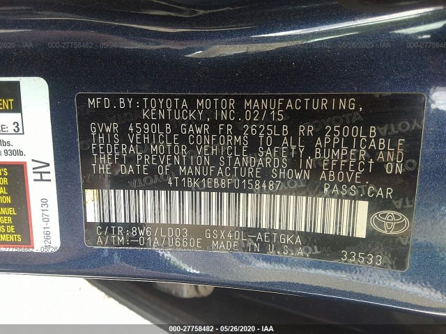 Photo 8 VIN: 4T1BK1EB8FU158487 - TOYOTA AVALON 