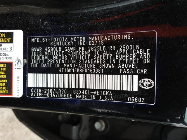 Photo 9 VIN: 4T1BK1EB8FU163981 - TOYOTA AVALON XLE 