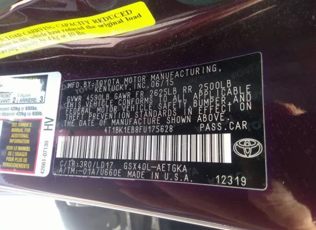 Photo 8 VIN: 4T1BK1EB8FU175628 - TOYOTA AVALON 