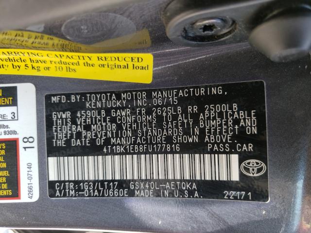 Photo 9 VIN: 4T1BK1EB8FU177816 - TOYOTA AVALON XLE 