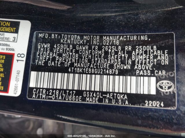 Photo 8 VIN: 4T1BK1EB8GU214879 - TOYOTA AVALON 