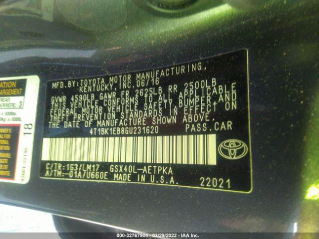 Photo 8 VIN: 4T1BK1EB8GU231620 - TOYOTA AVALON 