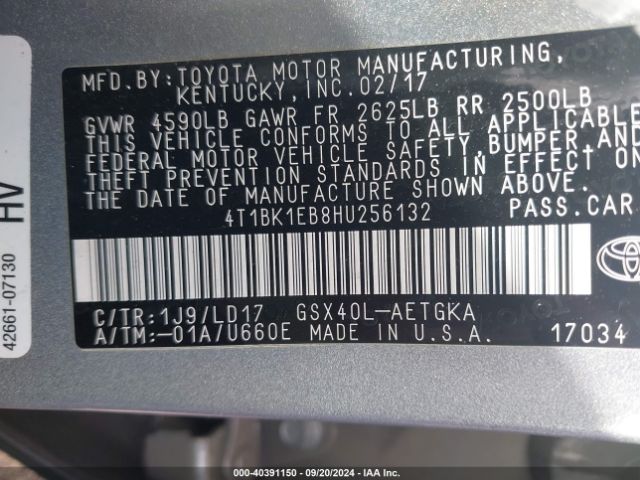 Photo 8 VIN: 4T1BK1EB8HU256132 - TOYOTA AVALON 