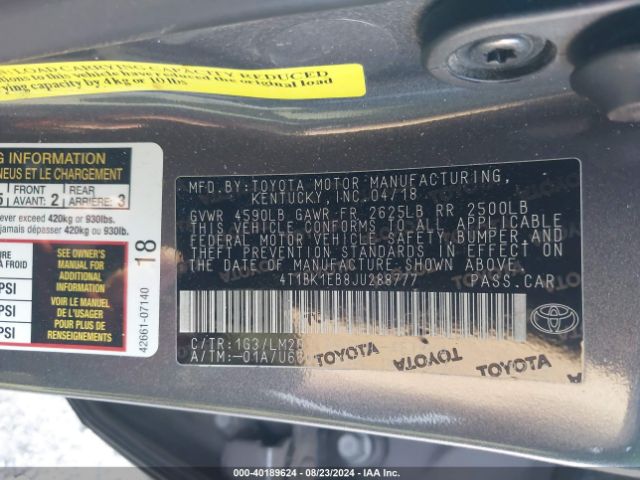 Photo 8 VIN: 4T1BK1EB8JU288777 - TOYOTA AVALON 