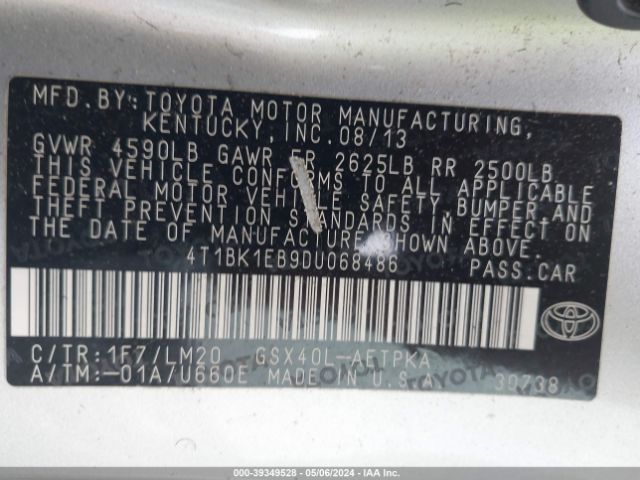 Photo 8 VIN: 4T1BK1EB9DU068486 - TOYOTA AVALON 