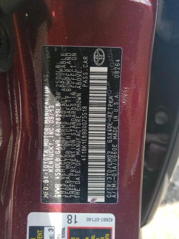 Photo 11 VIN: 4T1BK1EB9DU075518 - TOYOTA AVALON 