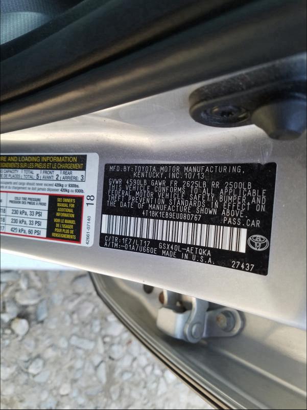 Photo 9 VIN: 4T1BK1EB9EU080767 - TOYOTA AVALON BAS 