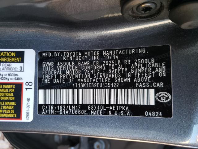 Photo 9 VIN: 4T1BK1EB9EU135122 - TOYOTA AVALON BAS 