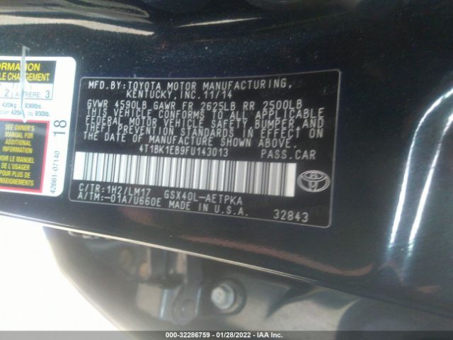 Photo 8 VIN: 4T1BK1EB9FU143013 - TOYOTA AVALON 