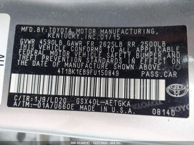 Photo 8 VIN: 4T1BK1EB9FU150849 - TOYOTA AVALON 