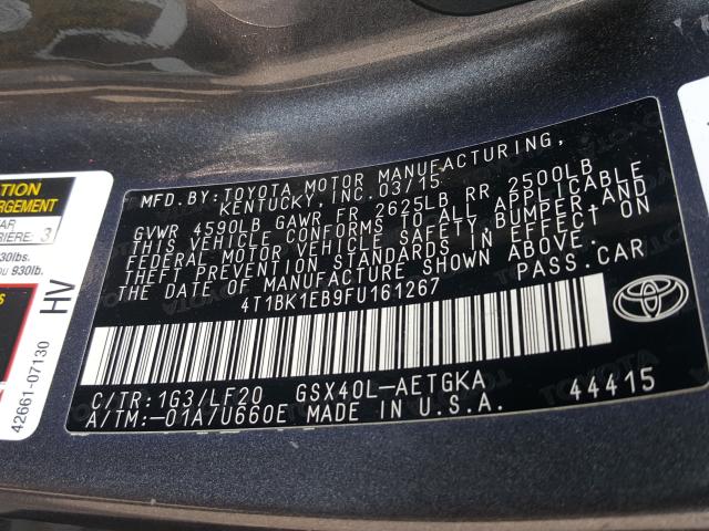 Photo 9 VIN: 4T1BK1EB9FU161267 - TOYOTA AVALON XLE 