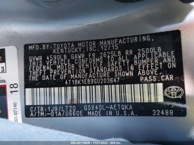 Photo 8 VIN: 4T1BK1EB9GU203647 - TOYOTA AVALON 